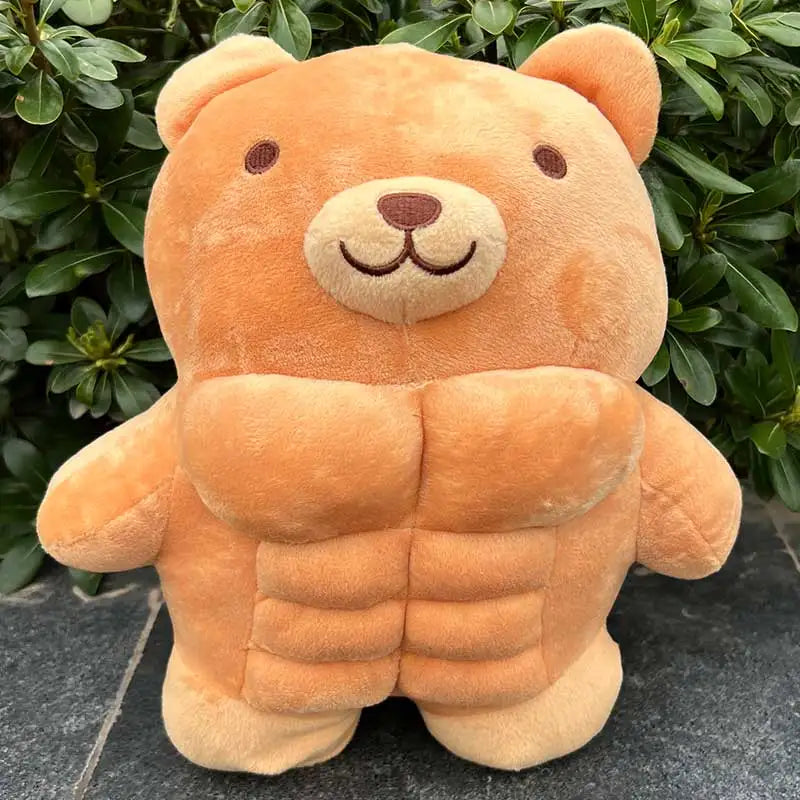 Cute Muscle Body Teddy Bear Plush Toys Stuffed animal Boyfriend Huggable Pillow Chair Cushion Birthday holiday gift for Boy Girl