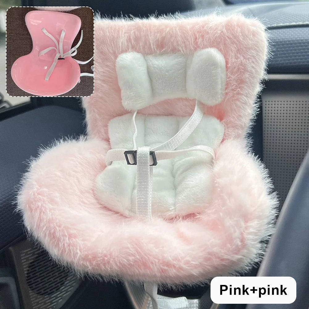 Cute Doll Car Safety Seat Car Air Outlet Decoration for 17cm labubu Car Interior Decoration Ornament