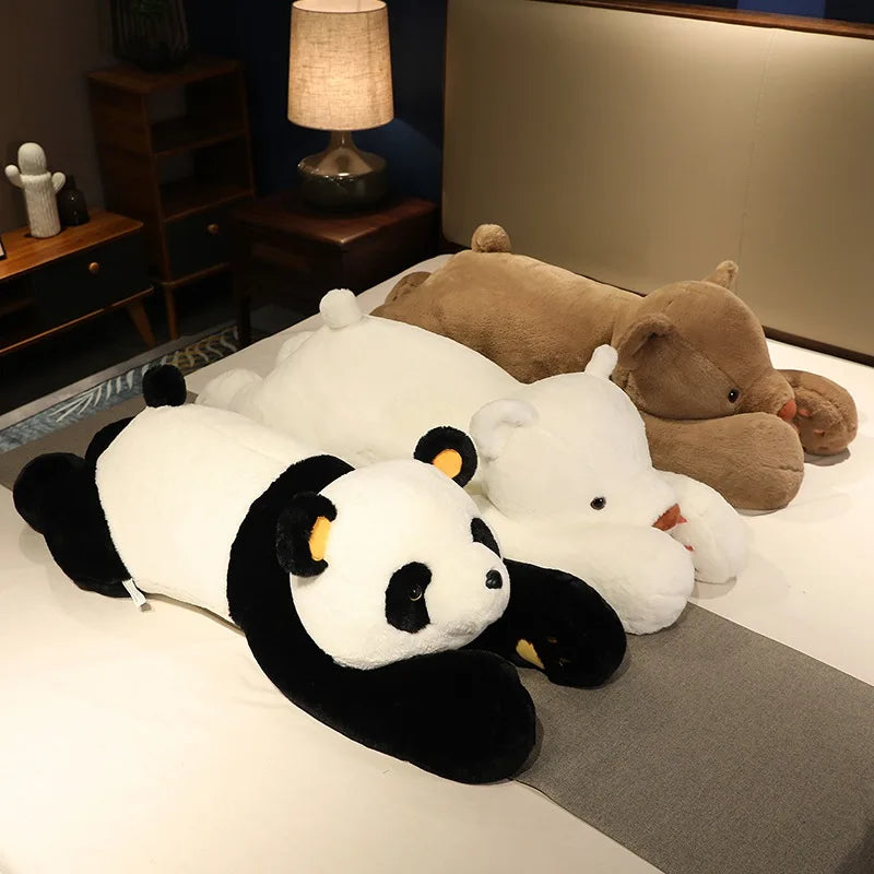 Cute Giant Long Panda Bear Plush Lie Prone Posture Stuffed Animal Doll Toy Pillow Cartoon Kawaii Dolls Girls Kids Gifts