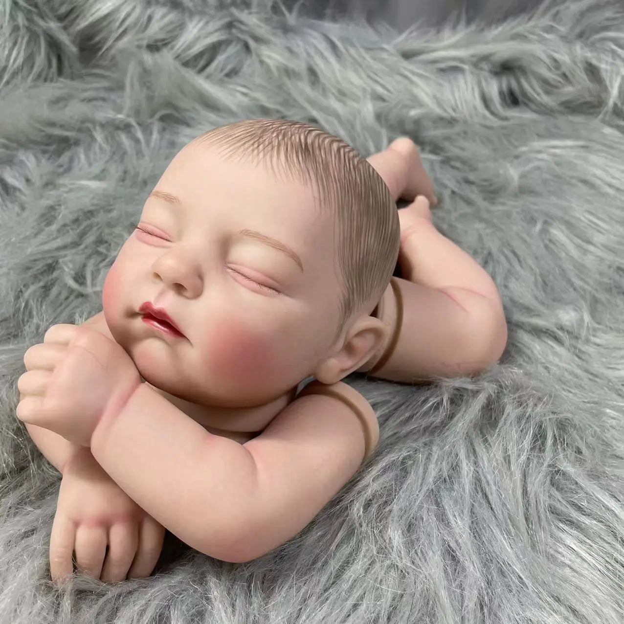 19 Inches 3D Painted Skin Reborn Baby Kit Jamie Advanced Painting High Quality Handmade Painted Baby Doll Parts With Cloth Body