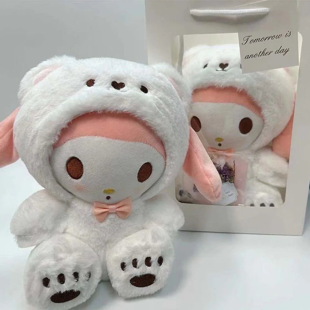 25cm Anime Sanrio Plush Doll Toys  Kawaii Hello Kitty Kuromi My Melody Cinnamoroll Cartoon Cute Plush Stuffed Toy Kids Gifts