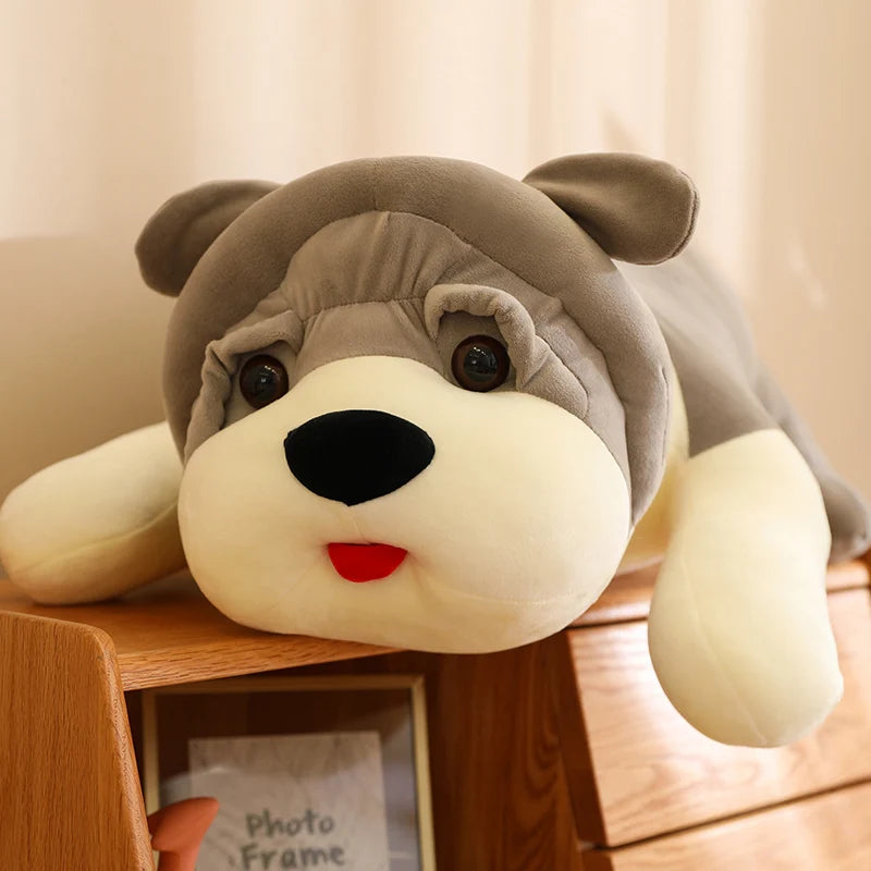 80/100cm Plush Toy Plush Puppy Doll Creative Holiday Decor Children's Gift Cartoon Puppy Shar-pei Dog Lying Pillow Nice Gift