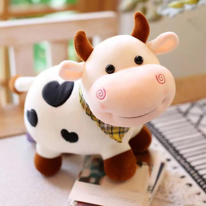 Cartoon Cute Cow Plush Toy Soft Animal Cattle Plush Toy Kawaii For Girls Cotton Animal Plush Doll Filled Home Decoration