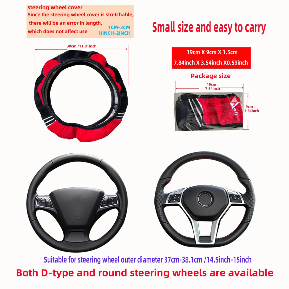 Hand Warm Plush Bear Cartoon Cat Car without Inner Ring Steering Wheel Cover Automotive Supplies 14.5-15INCH