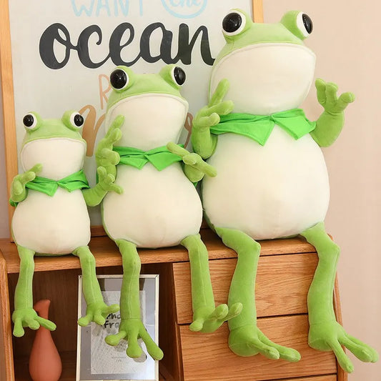 45CM-80CM Cute Cloak Frog Plush Toy Throw Pillow Big Eyes Long Legs Bed Soothing Rag Doll Children Birthday Gift