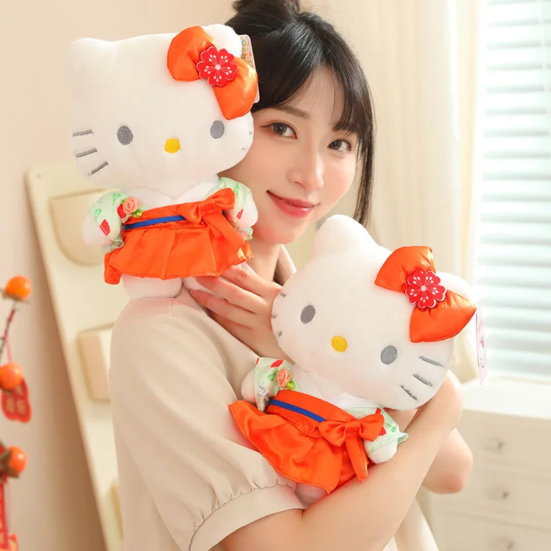 Lovely kimono Hello Kitty Plush Toy Stuffed Anime Japanese Style Hello Kitty Plushies Kawaii Doll Birthday Gifts Girl