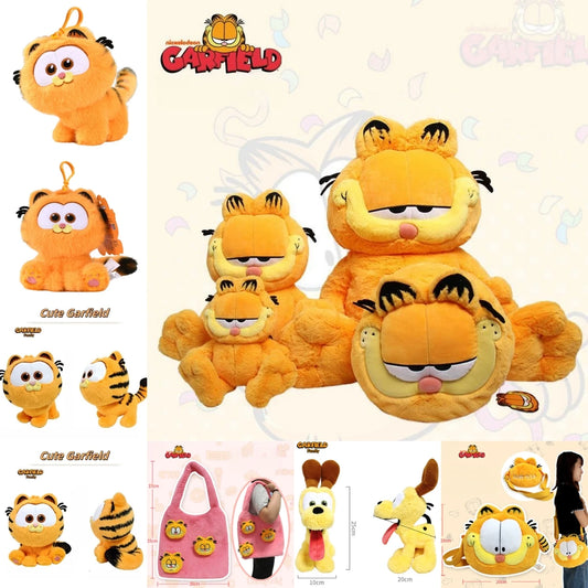 New GARFIELD Original Plush Doll Odie Peluche Toy Cartoon Cat Plushie Keychain Collectible Christmas Stuffed Shoulder Bag Gift