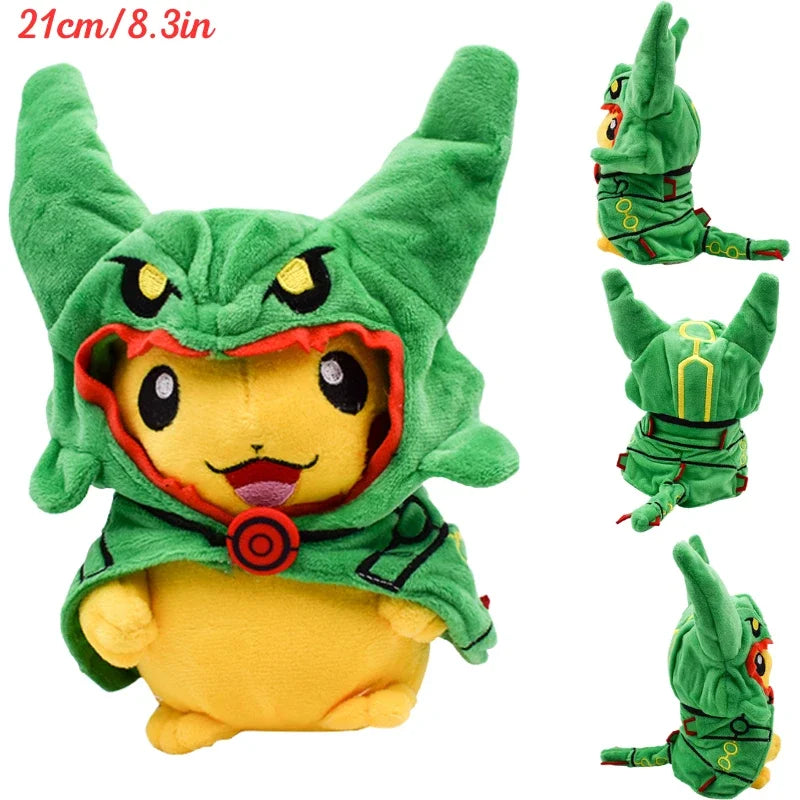 Pokemon Pikachu Cosplay Plush Toys Charizard Snorlax Garchomp Tyranitar Hydreigon Anime Eevee Lapras Morpeko Peluche Doll Gifts