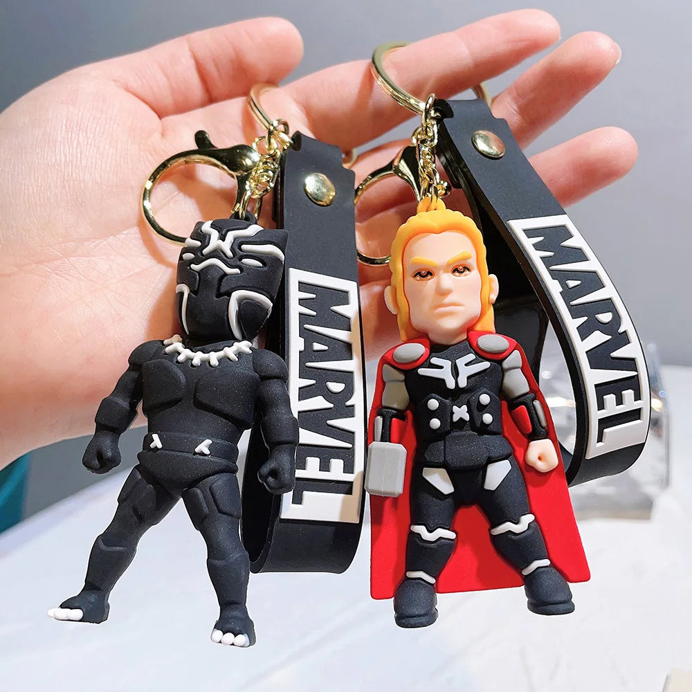 Disney Cartoon Avengers Spider Man Keychain Captain America Car Keychain Marvel Keyring Birthday Gift