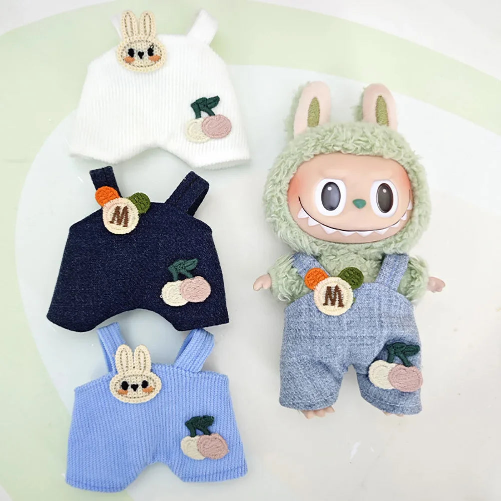 Mini Plush Doll'S Clothes Outfit Accessories For Korea Kpop Exo Labubu Idol T-shirt overalls slippers glasses Clothing Gift