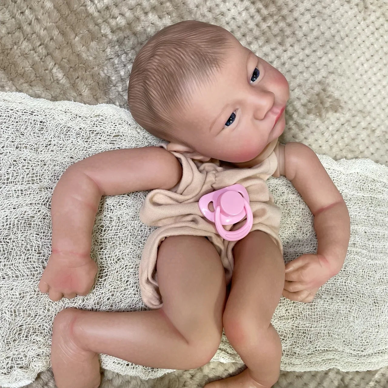 19Inch Already Painted Reborn Doll Kit Levi Awake 3D Painted Skin High Quality Unassembled Handmade Reborn Baby Doll Parts