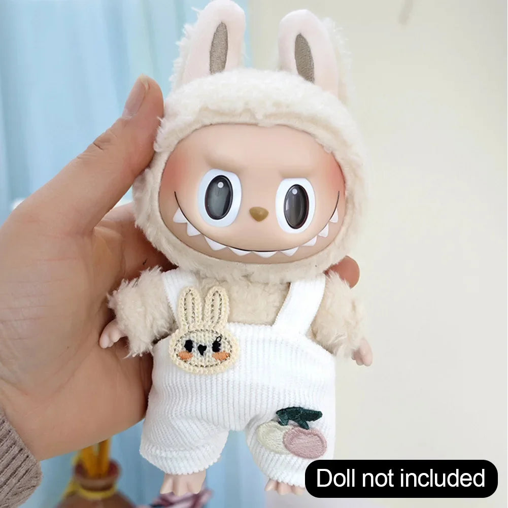 Mini Plush Doll'S Clothes Outfit Accessories For Korea Kpop Exo Labubu Idol T-shirt overalls slippers glasses Clothing Gift