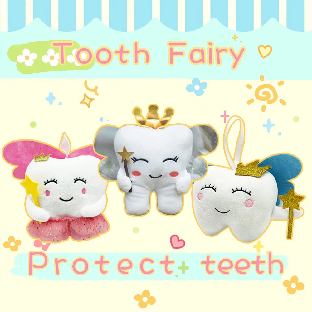 TreasuringU Tooth Fairy Plush Toys Cartoon Soft Stuffed Tooth Dolls Cute Car House Pillow Birthday Gift for Children Kids