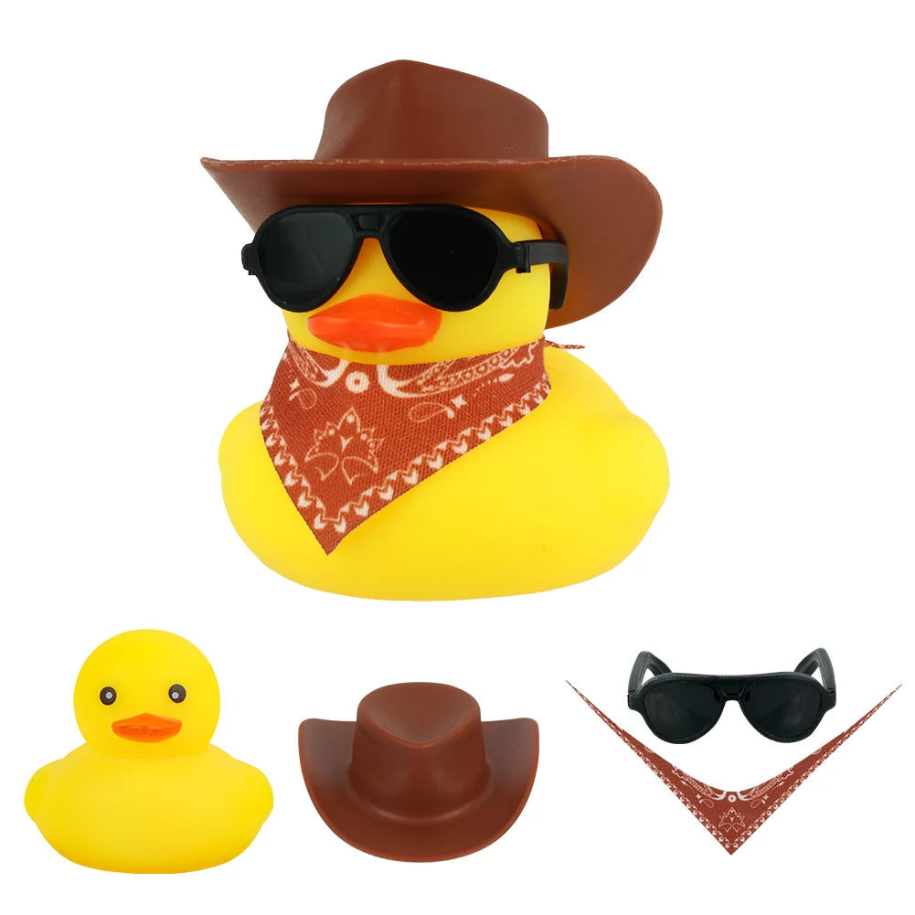 Summer Swimming Ring Yellow Rubber Duck Cute Cowboy Hat Duckies Children's Pool Duck Toys