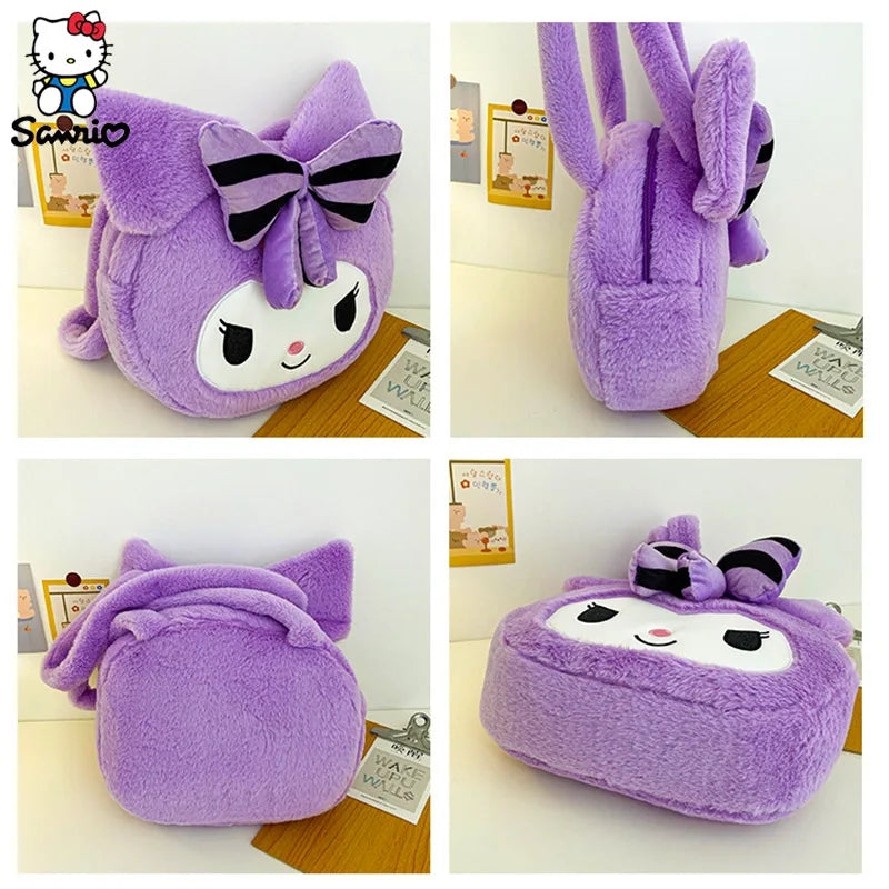 Anime Sanrio Bag Kawaii Kuromi Handbag Plush Shoulder Bags Women Messenger Bag High capacity Storage Bag Gifts