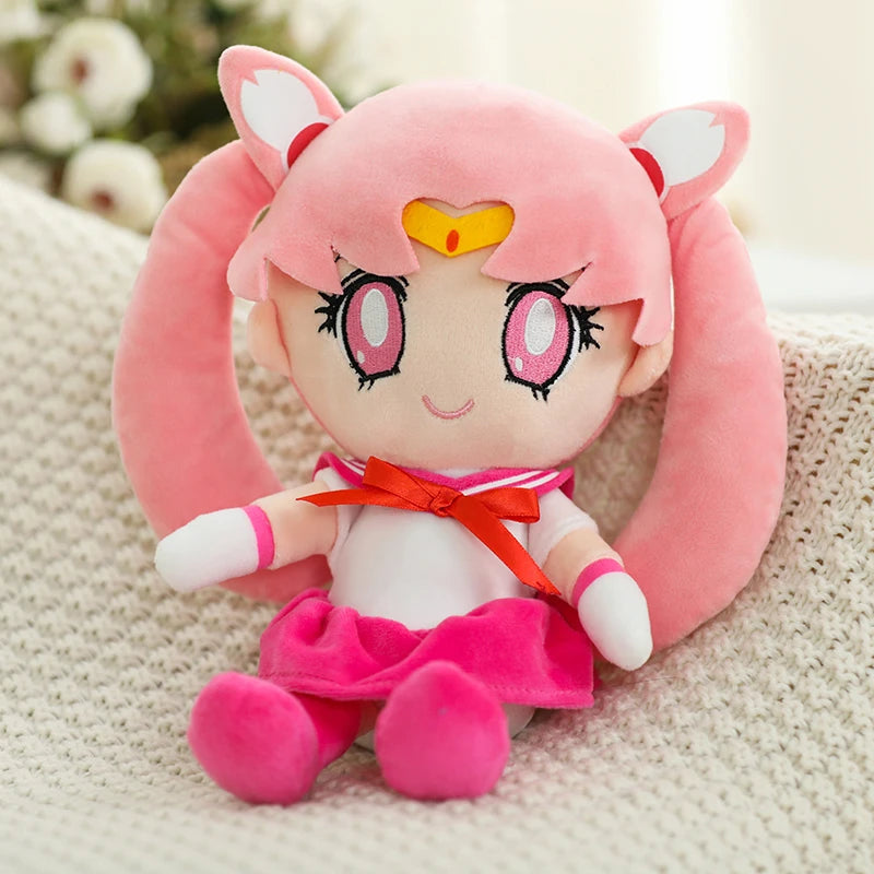 25Cm Kawaii Sailor Moon Plush Toys Tsukino Usagi Moon Cat Moon Hare Girly Heart Chibiusas Stuffed Anime Dolls Kid Gifts