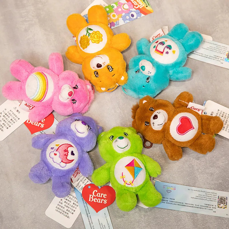 Original Care Bears Plush Lovely Rainbow Bear Stuffed Pendant Teddy Bear Peluche Keychain Kawaii Backpack Decor Kids Xmas Gifts