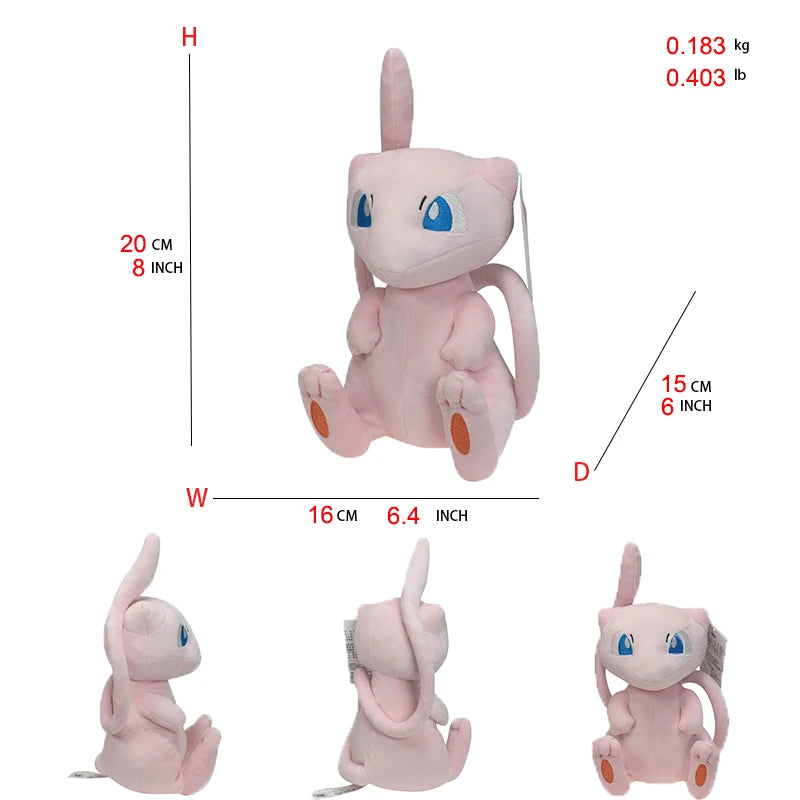 Mew Peluche Pokemon Plush Toys Stuffed Dolls Cartoon Cute Dolls Kawaii Birthday Christmas Gift For Kids Friends Collection