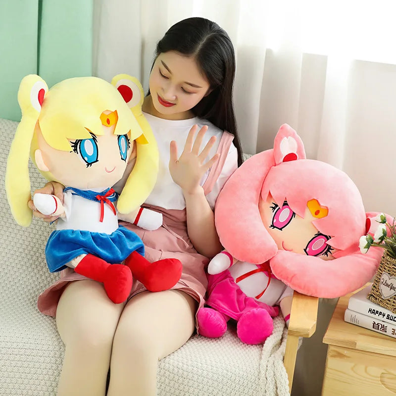 25Cm Kawaii Sailor Moon Plush Toys Tsukino Usagi Moon Cat Moon Hare Girly Heart Chibiusas Stuffed Anime Dolls Kid Gifts