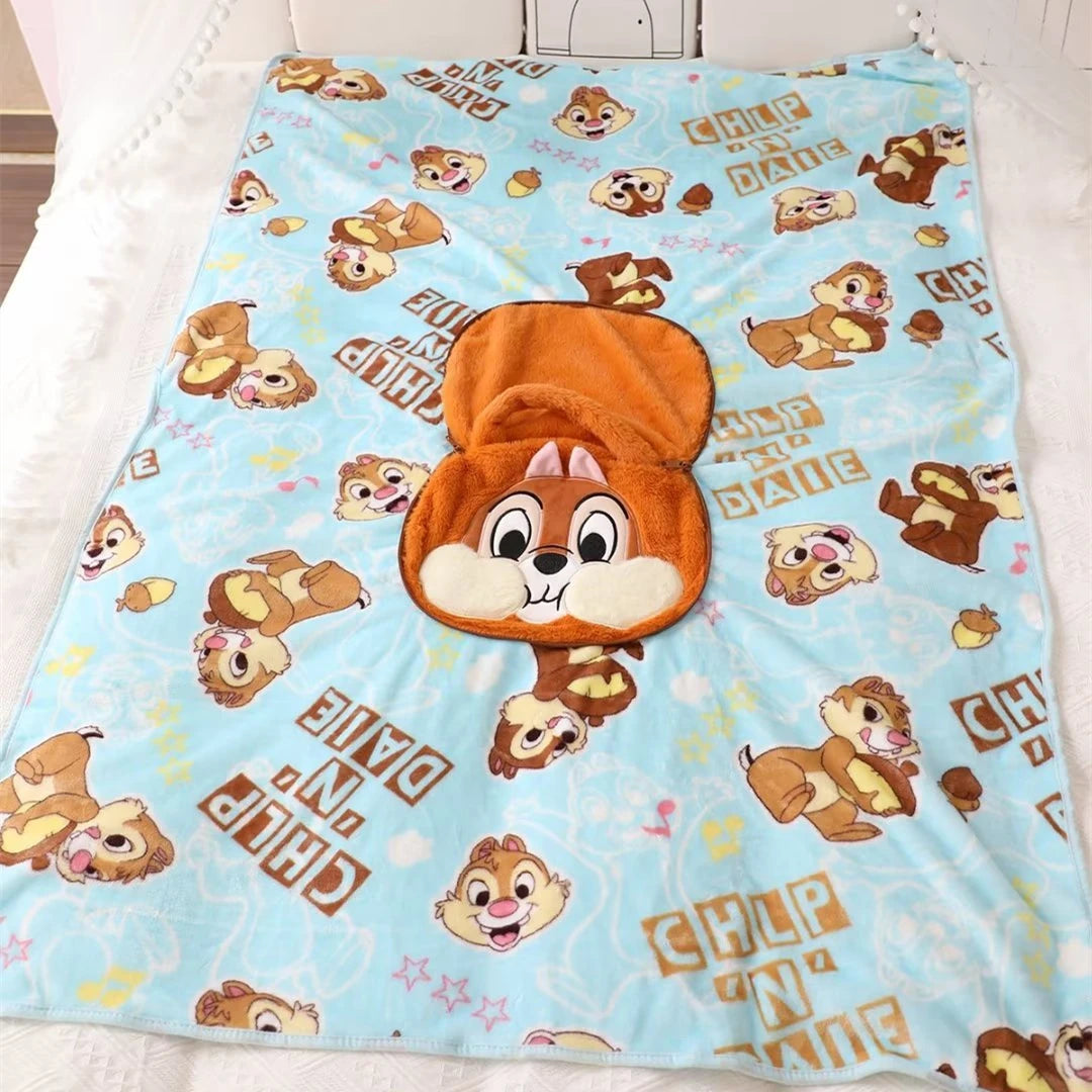 Disney Cartoon anime Chip Dale Plush Blanket Soft Comfortable Portable Kawaii Pillow Blanket Gifts For Girl