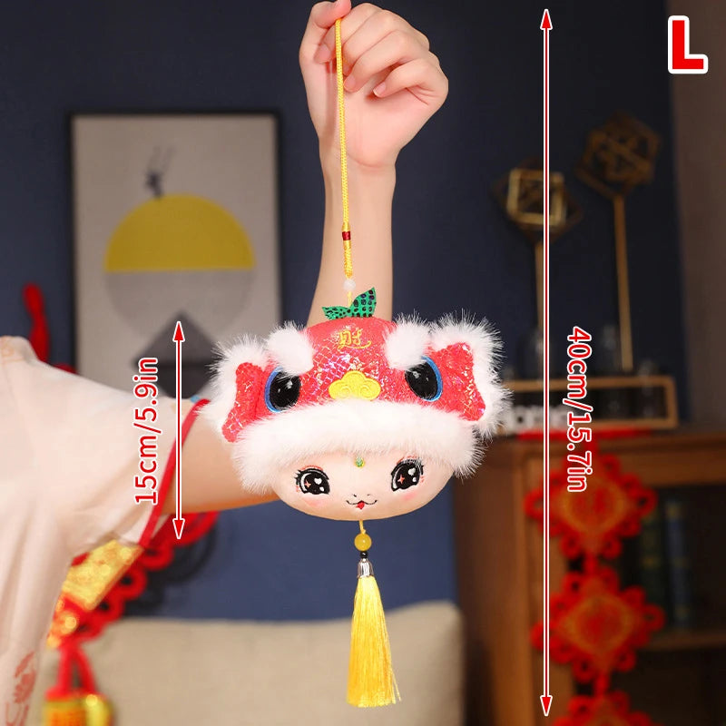 1PCS Chinese Style Festive Plush Lion Dance Tassel Pendant Luggage Hanging Decoration Bag Pendant Accessories