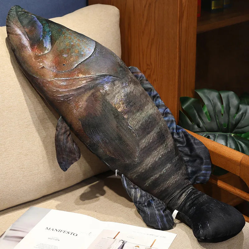 Giant Creative Simulation Fish Bream Tuna Salmon Plush Toy Cute Realistic Grouper Saury Plushies Pillow Funny Room Decor Gift