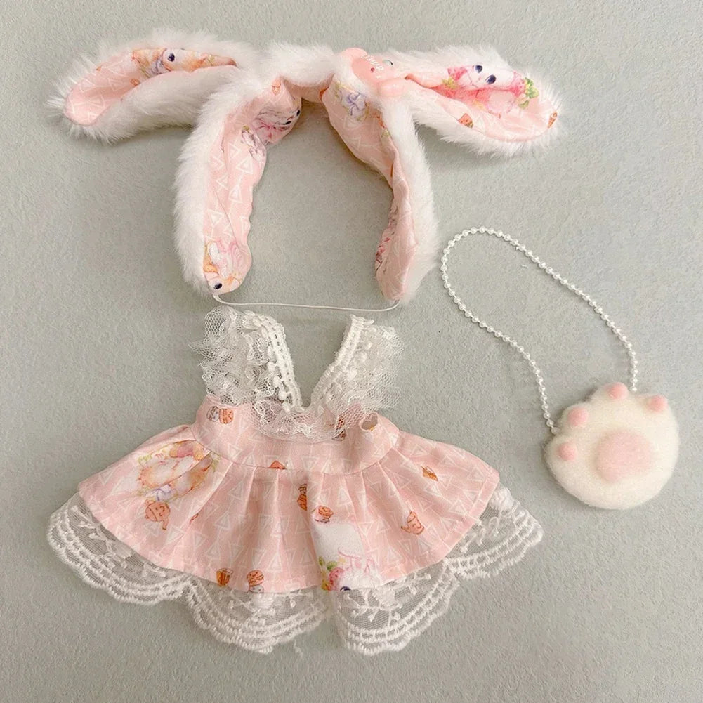 20cm Plush Doll'S Clothes Outfit Accessories For Korea Kpop Exo Labubu Idol Dolls Lolita set cute little princess skirt Clothing