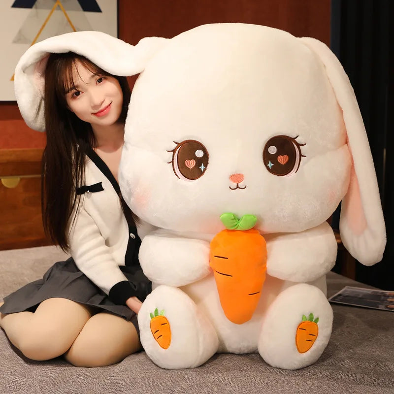 Kawaii Rabbit Plush Toy 80cm Big Size Stuffed Animal Bunny Rabbit Soft Doll Pillow Kids Toys Birthday Christmas Gift for Girl