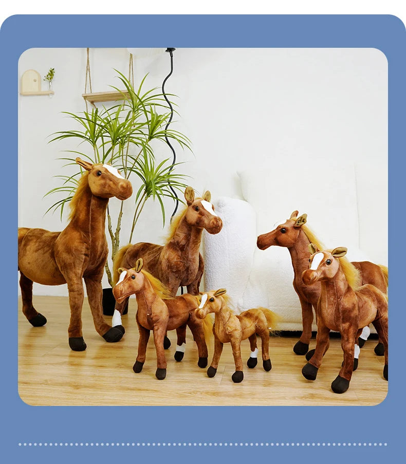 30/40/50cm Horse Plush Animal Stuffed Toys Simulation Realistic Stuffed Pillow Cute Soft Creative Hot Sale Huggable