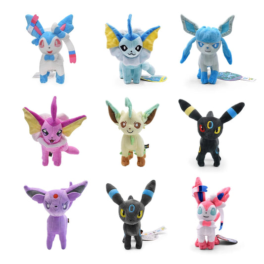 Leafeon Vaporeon Glaceon Sylveon Espeon Umbreon Vaporeon Sylveon Plush Toys Game for Collectible Gift,Soft Plushies Stuffed