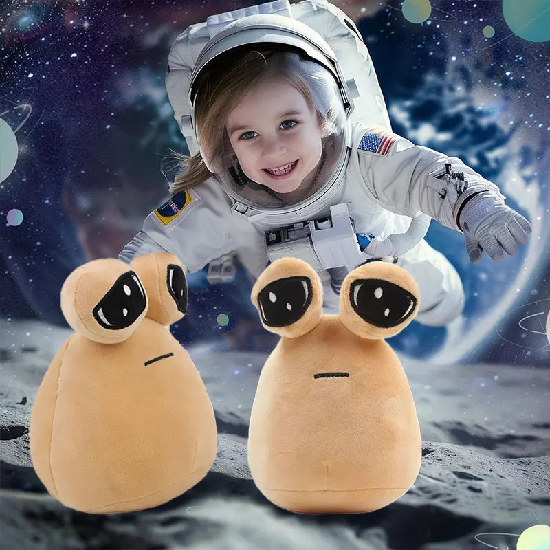 New My Pet Alien1/7 Pou Plush Cute Peripheral Triangle Square Brown Smiley Face Cute Doll For Children Birthday Gifts Christmas