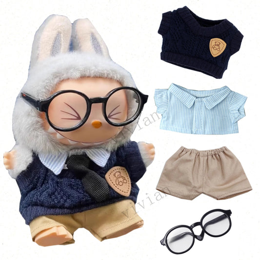 Mini Plush Doll'S Clothes Outfit Accessories For Korea Kpop Exo Labubu Idol V1 V2 Executive Travel Package Clothing Gift