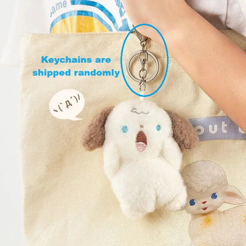 1 Pcs Plush Keychain Cute Doll Refueling Dog Rabbit Small Pendant Random Style Plush Doll