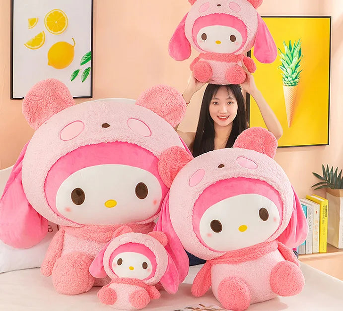 90cm Super Big Size Sanrio Hello Kitty Kuromi My Melody Anime Plush Stuffed Doll Cute Devil Shape Room Decoration Holiday Gift