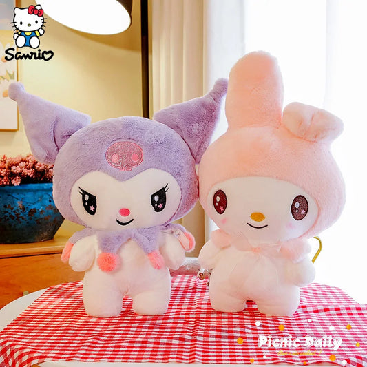 25CM Sanrio Plush Dolls Cute Plush Toys Kuromi Melody Cartoon Plush Stuffed Toys Soft Pillow Plushies Doll Birthday Gifts Girls