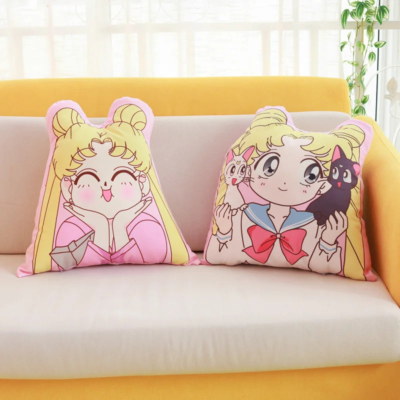 Anime Sailor Moon Plush Pillows Cartoon Image Printed Stuffed Kawaii Room Decor Girlish Sofa Cushion Exquisite Gift For Girls