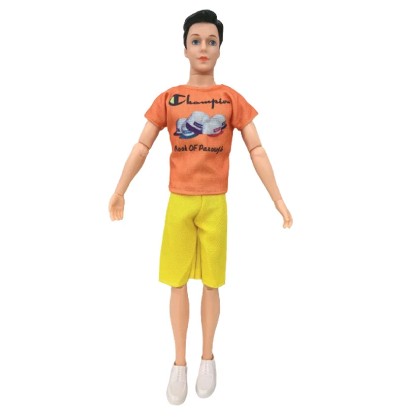 1 Set Ken Doll Clothes Casual Suit Short Pants Shirt Fashion Summer Suit Doll Boyfriend Ken Clothes for 30cm Doll Accessories