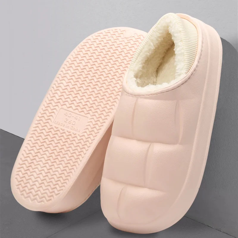 Winter warm slippers with added fleece for women