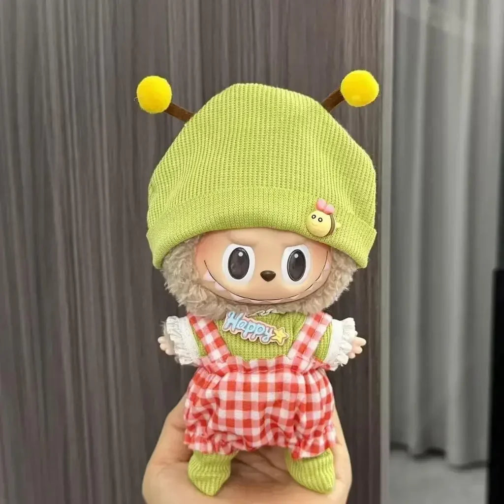 Mini Doll'S Clothes Outfit Accessories For 15-17cm Labubu Idol V1 V2 Retro Style Hat Set Artistic Style Small Painter's Clothing