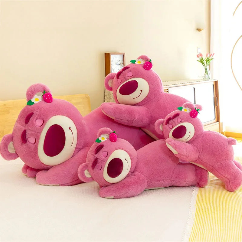 40cm Disney Toy Cute Plush Toys Pillow Cartoon Strawberry Bear Plush Doll Girls Kawaii Anime Bear Stuffed Doll Kids Gifts