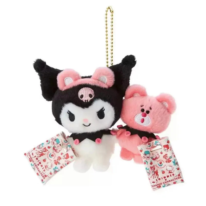 Sanrio Plush Doll Hello Kitty Car Keychain Children and Students Cute School Bag Pendant Couple Holiday Gift Anime Peripheral