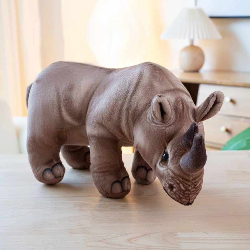 30/45cm Stuffed Pillow Realistic Rhinoceros Huggable Doll Toys For Children BabyAppease Doll Funny Plush Animal