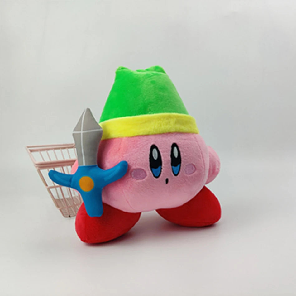 Kawaii Anime Star Kirby Sword Kirby Stuffed Peluche Plush High Quality Cartoon Toys Great Christmas Birthday Gift For Children