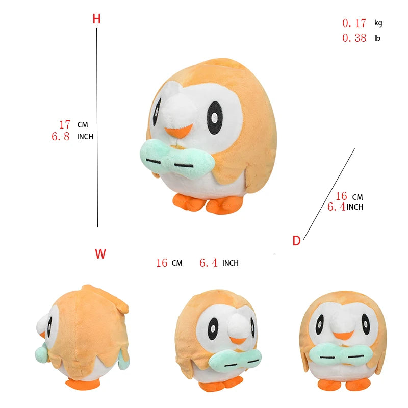 15-37CM Pokemon Plush Oshawott Cyndaquil Rowlet Turtonator Typhlosion Samurott Decidueye Initial Elf Animal Dolls Birthday Gift