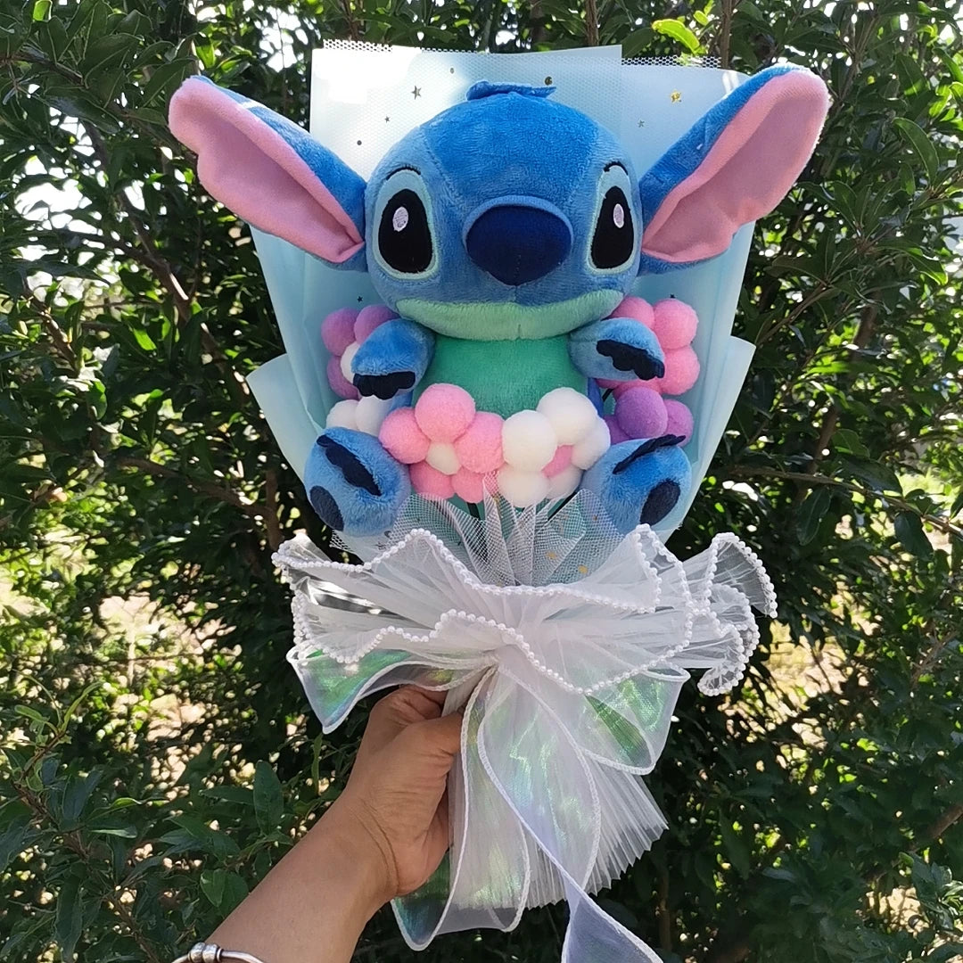 Plush Bouquet Cartoon Lovely Lilo and Stitch Stuffed Animals Doll Toys Valentine's Day Christmas Graduation Birthday Gifts