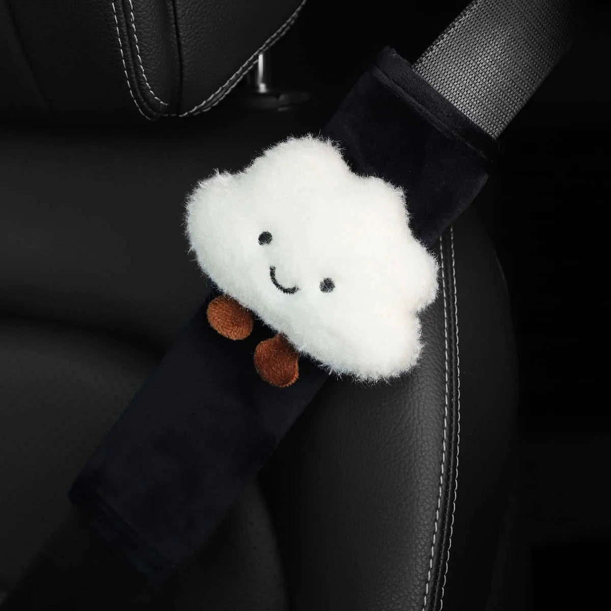 A cute cloud doll plush car seat belt shoulder protector safety belt cover