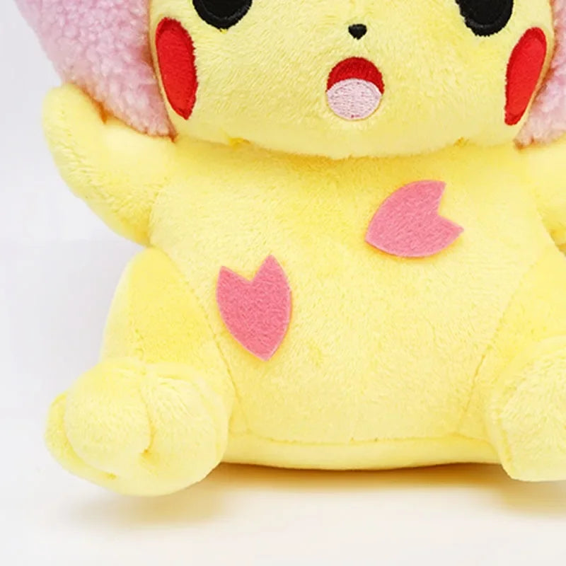 Anime Genuine Sakura Pikachu Plush Doll Japanese Pokémon Pikachu Sakura Headwear Funny Cute Plush Doll Girls Lovely Gifts Toy