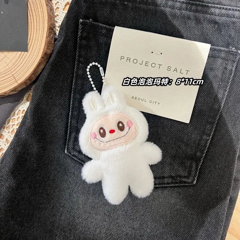 New Cartoon Labubu Plush Doll Pendant Kawaii Keychain Student Schoolbag Pendant Doll Girl Boy Gift Toys