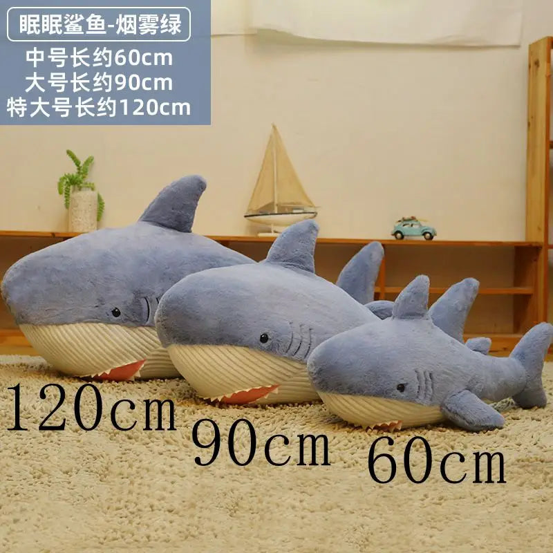 Hairy Huge Plush Shark Toy Soft Stuffed Whale Speelgoed Animal Reading Pillow for Birthday Gifts Cushion Doll Gift For Children