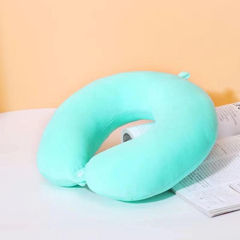 Simple fashion plush U-shaped pillow driving travel neck pillow nap pillow comfortable relief fatigue